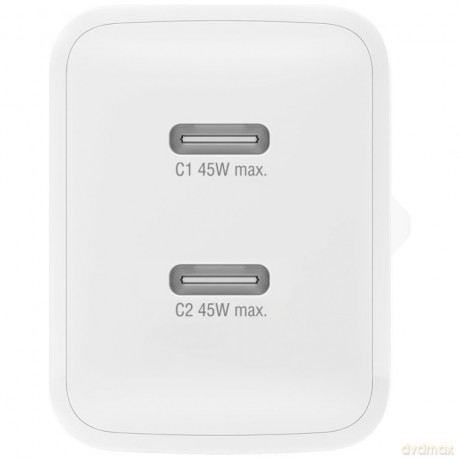 Ładowarka sieciowa PDPlug Dual 45W 2xUSB-C Biała