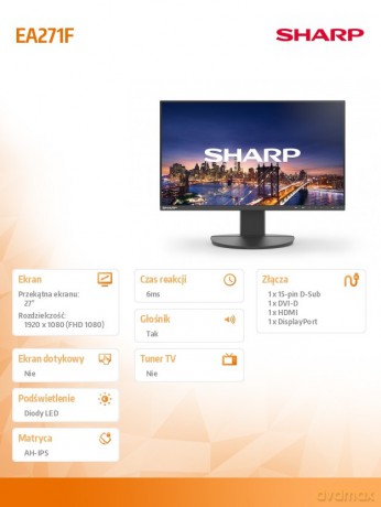 Monitor biznesowy MultiSync DD-EA271F 27 cali Czarny