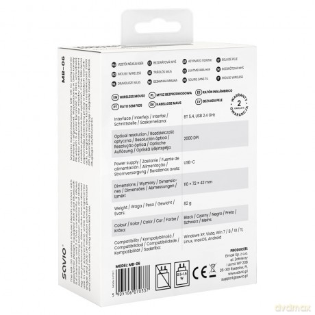 Mysz bezprzewodowa MB-06 ergonomiczna 2.4 GHz