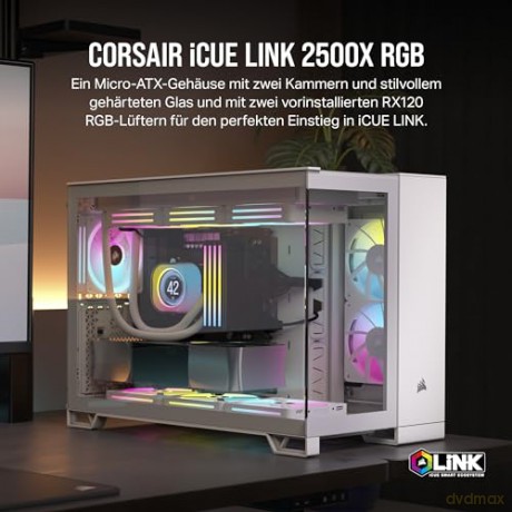 Obudowa 2500X mATX iCUE Mid-Tower Biała RGB