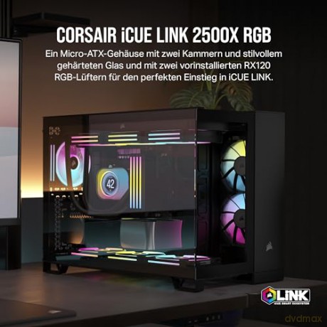 Obudowa 2500X mATX iCUE Mid-Tower Black RGB