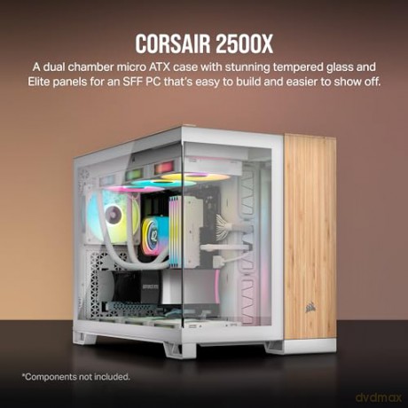 Obudowa 2500X mATX Mid Tower Biały/Bambus drewno