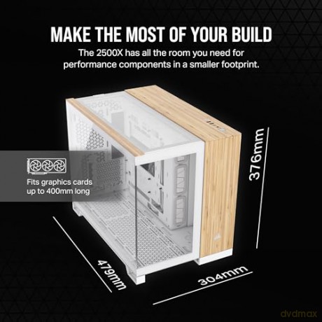 Obudowa 2500X mATX Mid Tower Biały/Bambus drewno