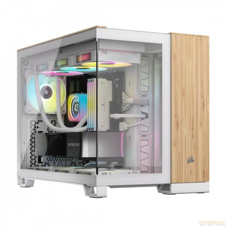 Obudowa 2500X mATX Mid Tower Biały/Bambus drewno