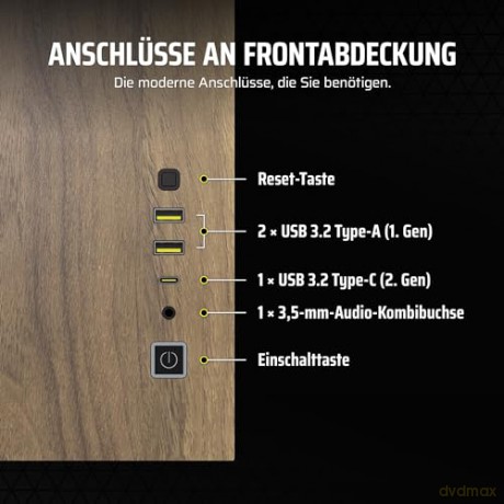 Obudowa 2500X mATX Mid Tower Czarny/Orzech drewno