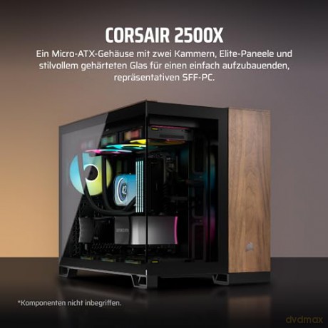 Obudowa 2500X mATX Mid Tower Czarny/Orzech drewno