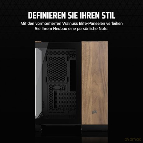 Obudowa 2500X mATX Mid Tower Czarny/Orzech drewno