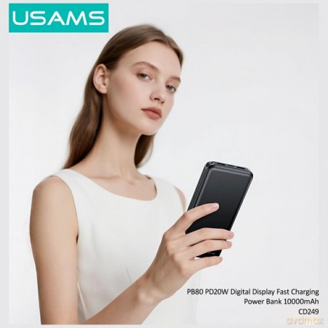 Powerbank PB80 10000mAh 20W PD 2xUSB-A + USB-C biały