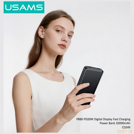 Powerbank PB80 10000mAh 20W PD 2xUSB-A + USB-C czarny