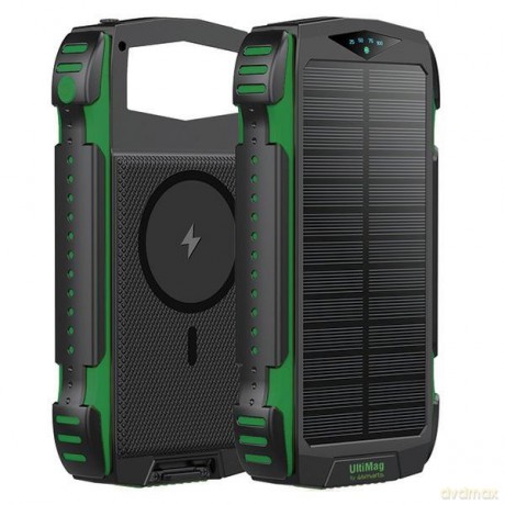 Powerbank Solarny 20000mAh TitanPack Rugged UltiMag Zielony