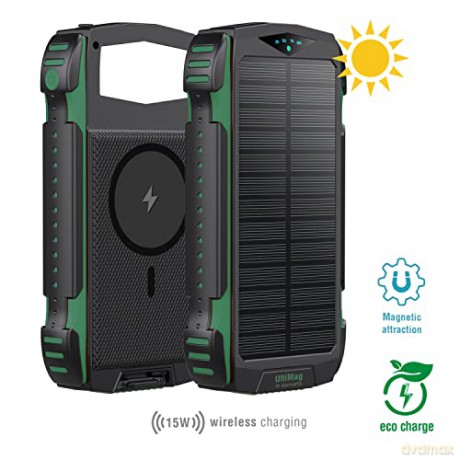 Powerbank Solarny 20000mAh TitanPack Rugged UltiMag Zielony