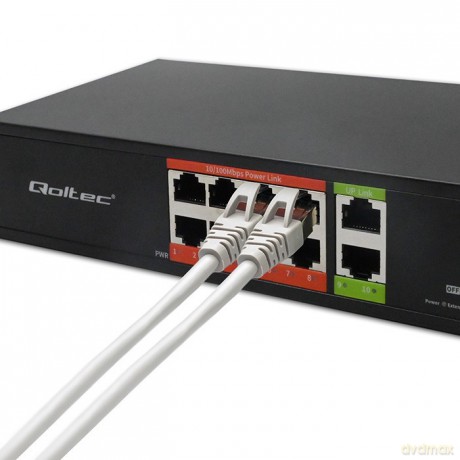 Przełącznik sieciowy SWITCH FAST Ethernet PoE | 8x RJ45 | 2x RJ45 Uplink | 120W | 10/100 Mb/s