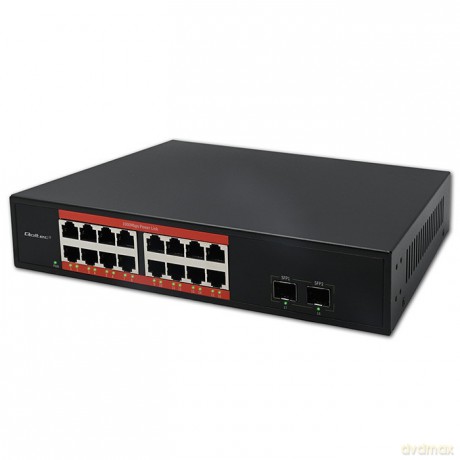 Przełącznik sieciowy SWITCH Gigabit Ethernet PoE | 16x RJ45 | 2x SFP | 1000 Mb/s
