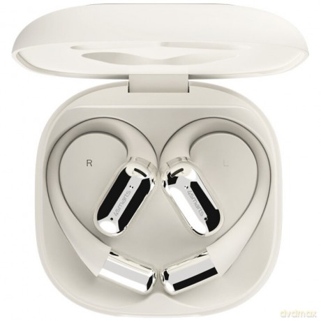 Słuchawki Bluetooth OWS tłumacz AI SkyBuds z ekranem Beżowe