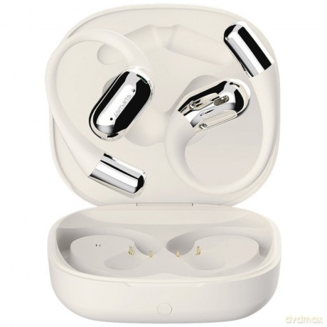 Słuchawki Bluetooth OWS tłumacz AI SkyBuds z ekranem Beżowe