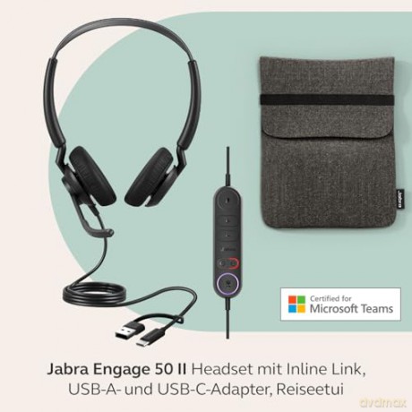 Słuchawki Engage 50 II Link USB-A amp C MS Stereo