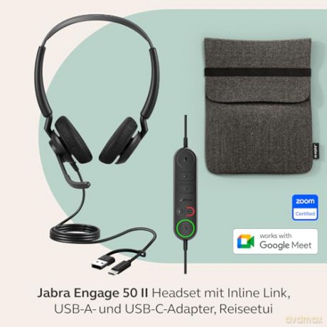 Słuchawki Engage 50 II Link USB-A amp C MS Stereo
