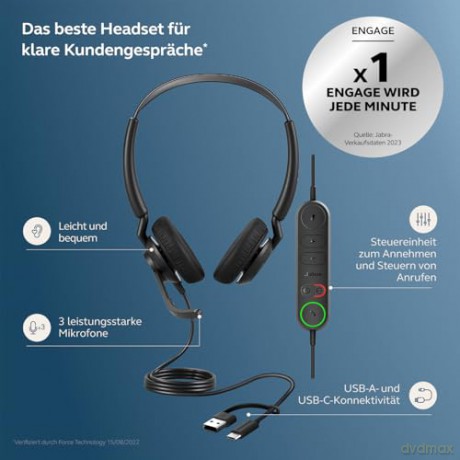 Słuchawki Engage 50 II Link USB-A amp C MS Stereo