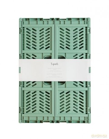 3 Sprouts - Modern Folding Crate Large Green