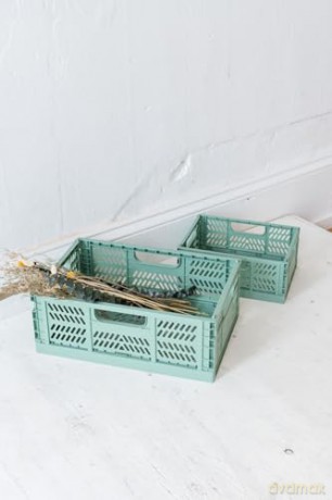 3 Sprouts - Modern Folding Crate Large Green