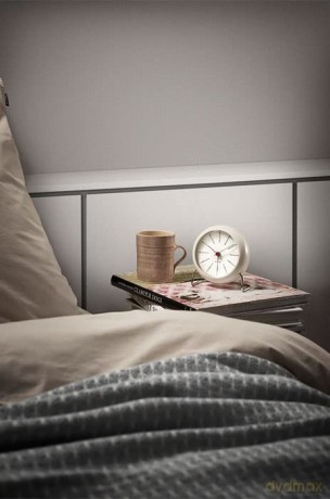 Arne Jacobsen - Bankers Table Clock - 11 cm - White