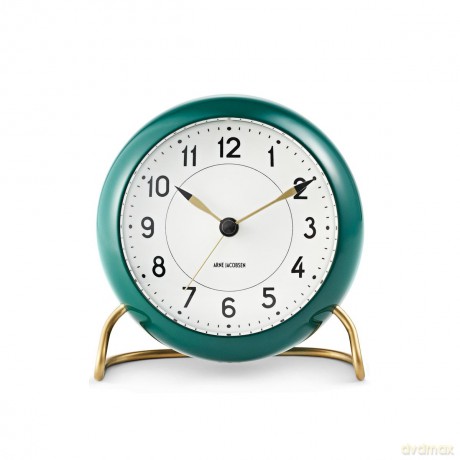 Arne Jacobsen - Station Table Clock - 11 cm - Green & White