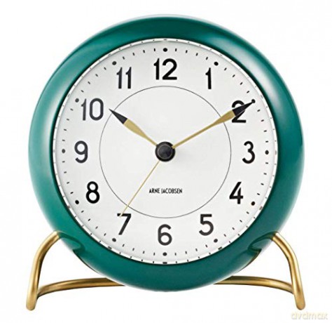 Arne Jacobsen - Station Table Clock - 11 cm - Green & White