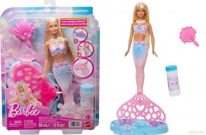 Mattel Lalka bąbelkowa syrenka Barbie - Bubbletastic Mermaid (JLW56)