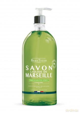 BeauTerra - Marseille Liquid soap - Menthe citron - 1L