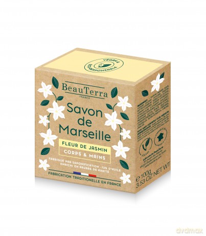 BeauTerra - Marseille Solid Soap - Fleur de Jasmin - 100