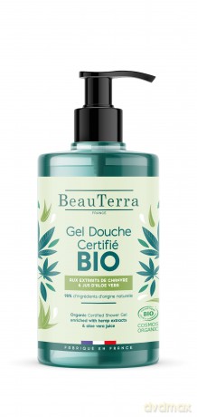 BeauTerra - Organic Shower Gel - BIO with Hemp and Aloe Vera - 750 ml