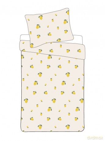 Bed Linen - Adult Size 140 x 200 cm - Lemon (1029593)