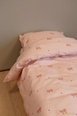 Bed Linen - Adult Size 140 x 200 cm - Pink Bow (1029587)