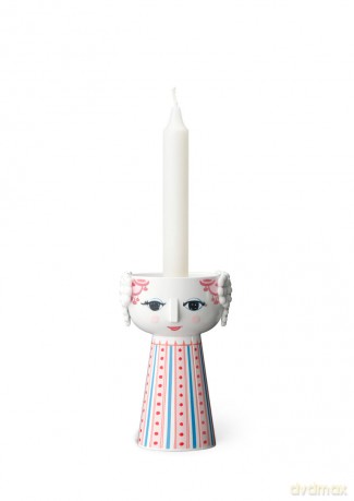 Bjrn Wiinblad - Eva Candle Holder - H14 cm - Dusty Red