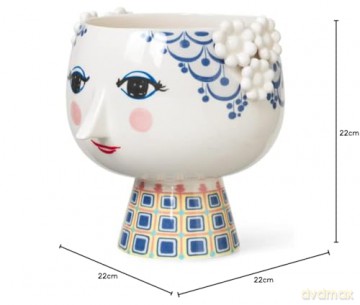 Bjrn Wiinblad - Eva Flowerpot - 21 cm - Blue