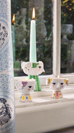 Bjrn Wiinblad - Eva Tealight Holder - Yellow/Lavender - 6.5 cm