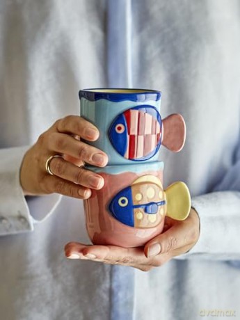 Bloomingville - Willy Cup - Multi - Set Of 2 - Stoneware