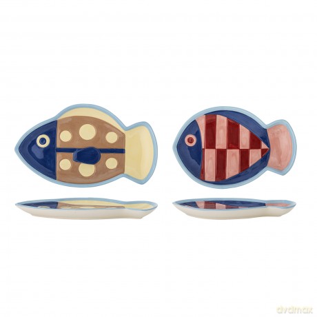 Bloomingville - Willy Plate - Multi - Set Of 2 -Stoneware