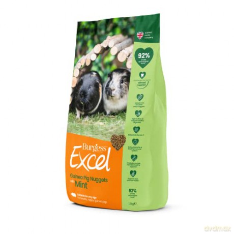 Burgess - Guinea pigs nuggets with Mint - 1.5 kg - best before 17th.dec-2026