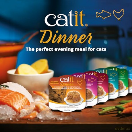 Catit - Dinner Dual-layer Wet Food for Cats - Multipack Fish - 12x75g