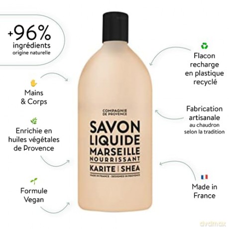 COMPAGNIE DE PROVENCE - Liquid Marseille Soap Shea Butter Refill 1000 ml
