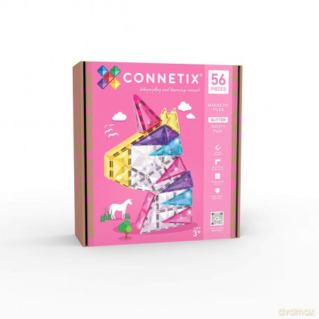 Connetix - Glitter Unicorn Pack - 56pc (CT-G-00056-GU)