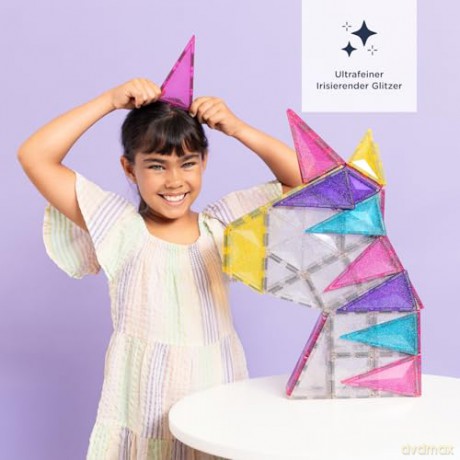 Connetix - Glitter Unicorn Pack - 56pc (CT-G-00056-GU)