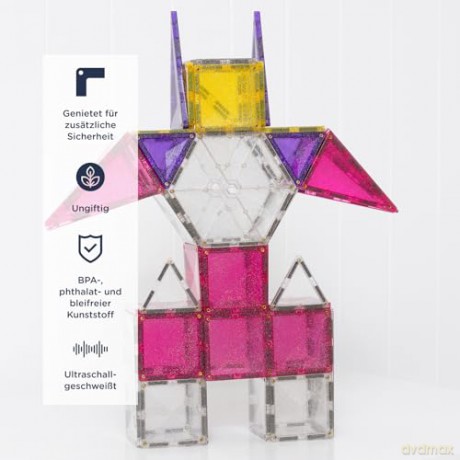 Connetix - Glitter Unicorn Pack - 56pc (CT-G-00056-GU)