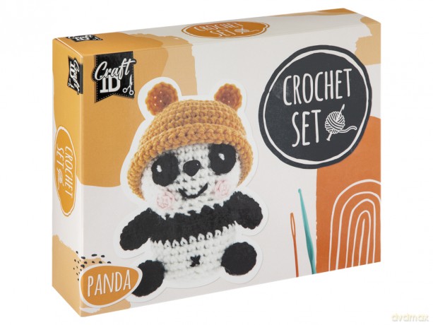 Craft ID - Crochet kit panda, 9x8x13cm - (K-CR1703/GE)