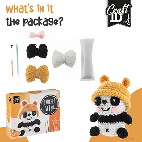 Craft ID - Crochet kit panda, 9x8x13cm - (K-CR1703/GE)