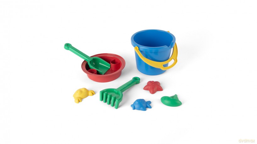 Dantoy - Classic Recycled blue bucket set in net (1433)