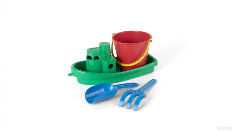 Dantoy - Classic Recycled green boat set in net (1431)