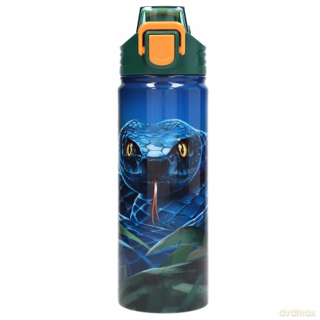 Dino World - Adventure World Drinking Bottle - Blue-Green with Striking Orange Details - 600 ml
