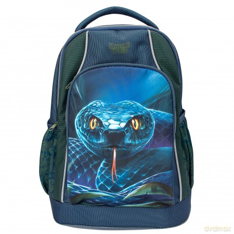 Dino World - Adventure World School Backpack With Snake - Deep Blue-Green